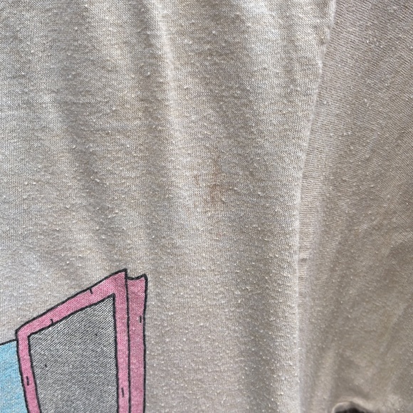 80s Genesis Duke T-shirt Single Stitch Tan M Band Tee Shirt Flawed Koechlin VTG - Picture 4 of 15